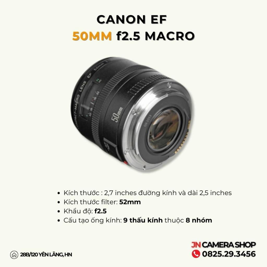 Ống kính Canon EF 50mm f2.5 Macro mới 99%