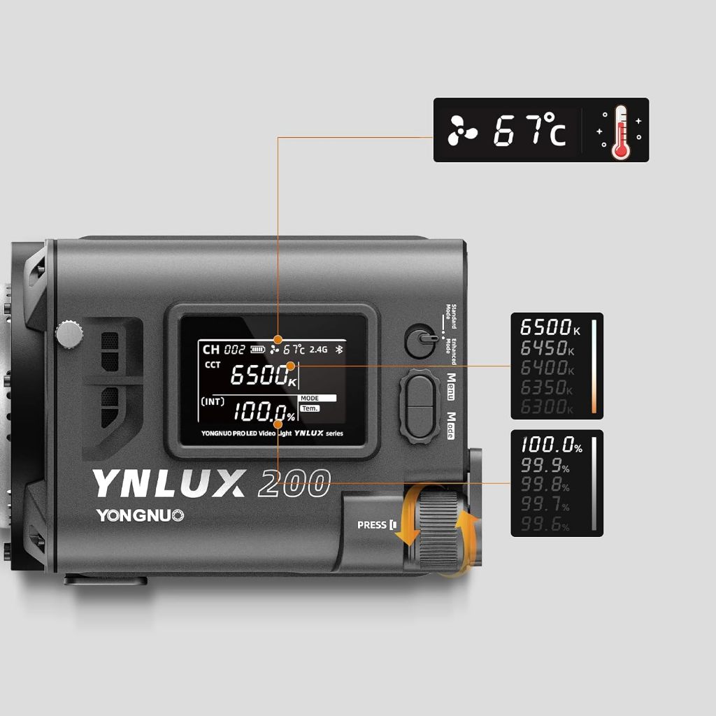 ĐÈN LED QUAY PHIM YONGNUO YNLUX200 CÔNG SUẤT 200W