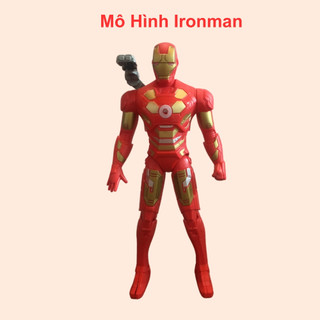 Mô hình ironman mô hình người sắt siêu nhân cao 27cm có đèn sáng đỏ cử động khớp
