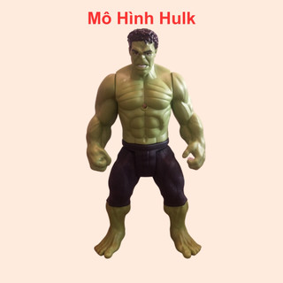 Mô hình hulk mô hình khổng lồ xanh siêu nhân cao 27cm có đèn sáng đỏ cử động khớp