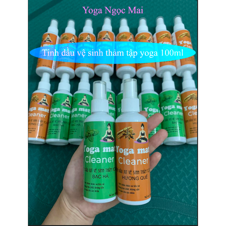 Tinh dầu vệ sinh thảm tập Yoga-Dung tích 100ml-Tinh dầu hương quế & bạc hà-Giúp thảm sạch sẽ như mới sau mỗi buổi tập.