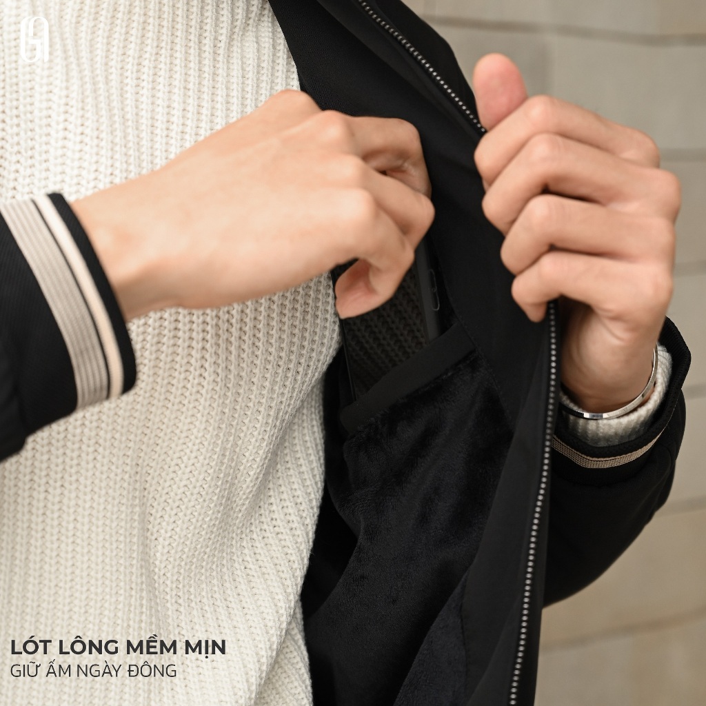 Áo khoác gió lót lông GIN JACKET chất liệu gió lót lông, form regular - THE GMEN ELEGANT EST 2017