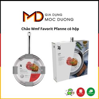 Chảo thép WMF Pfanne Frying Pans size 24-28 cm lòng phẳng, mẫu mới có hộp