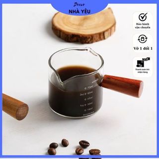 Cốc đong cà phê thuỷ tinh 75ml chịu nhiệt và có 2 miệng rót