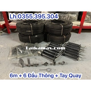 Dây thông cống 6M lò xo dùng tay quay