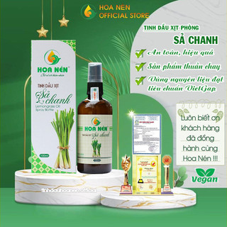 Tinh dầu sả chanh Hoa Nén xịt phòng 100ml - Tinh dầu khử mùi, diệt khuẩn, đuỗi côn trùng hiệu quả, an toàn