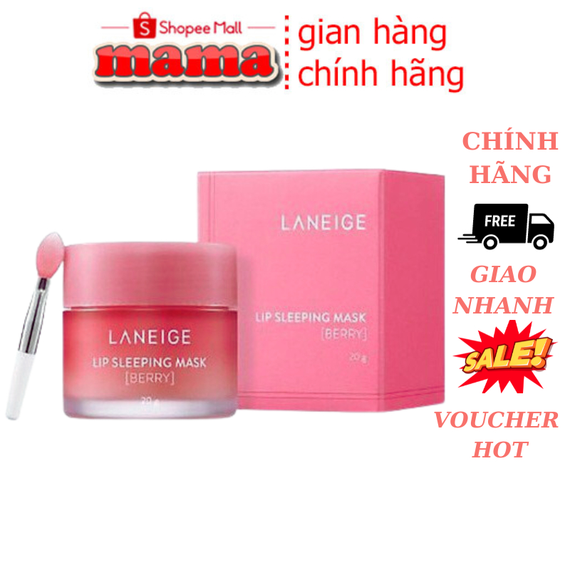 Mặt Nạ Ngủ Môi Laneige, Mặt Nạ Ngủ Môi Dưỡng Ẩm, Căng Bóng Mềm Mịn Hương Dâu Laneige Lip Sleeping Mask 3g và 20g