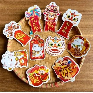 ( TẶNG KÈM DÂY) Set 50 tag / thẻ treo Tết 2024   gồm nhiều mẫu giao ngẫu nhiên
