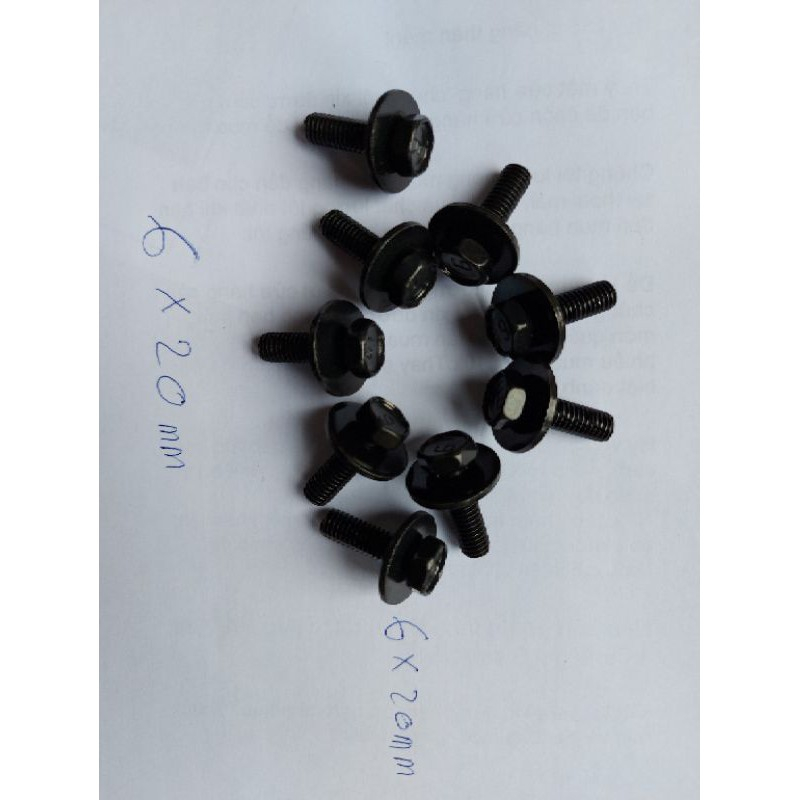 Ốc ren 6mm × 20mm zin nhà máy..