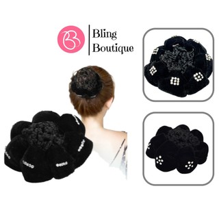Chụp tóc búi lưới nhung cao cấp đính đá trung niên-Bling Boutique