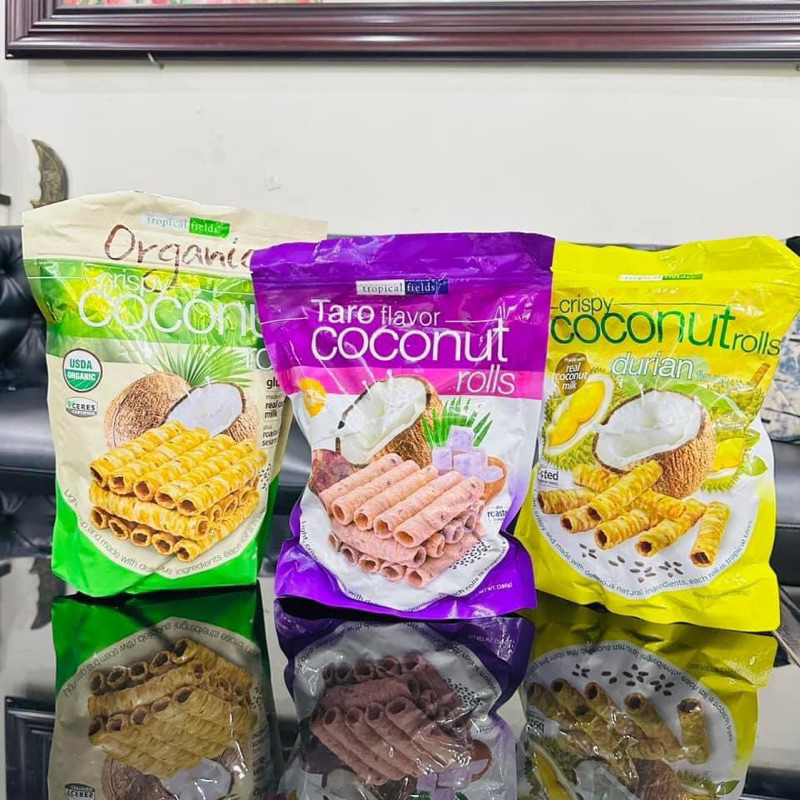 Bánh dừa cuộn ống Thái Lan thơm ngon giòn rụm 100% tự nhiên