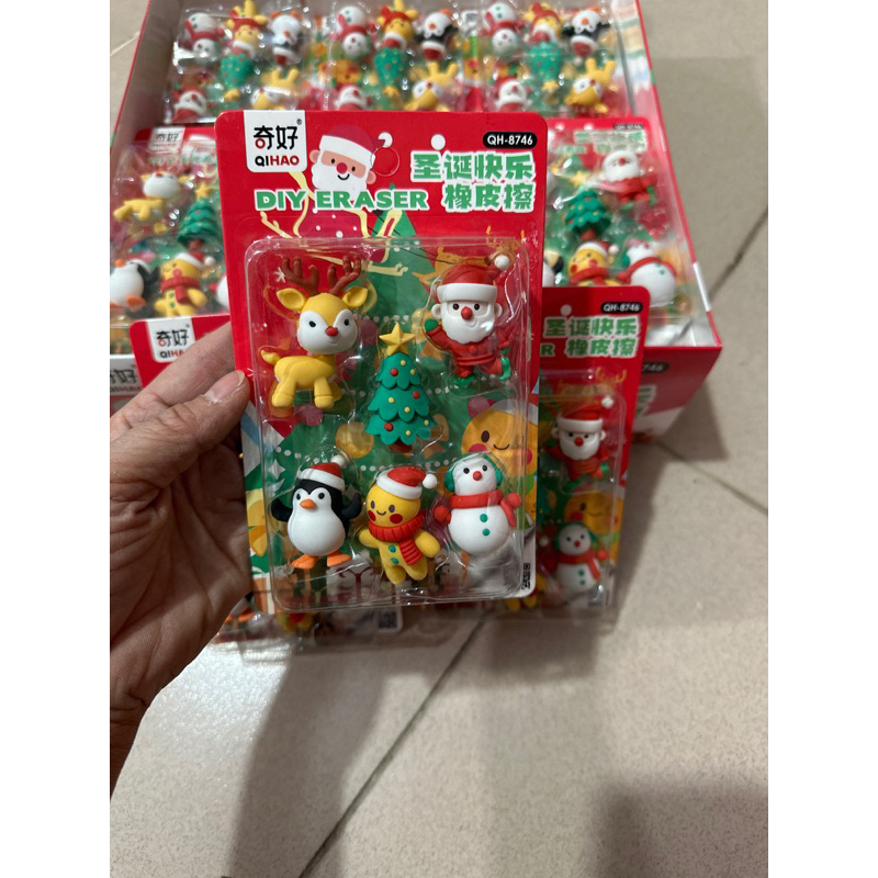 Set 6 mẫu đồ chơi trang trí ông già noel, cây thông quà giáng sinh dễ thương