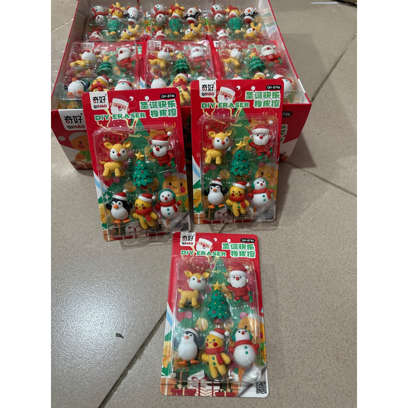 Set 6 mẫu đồ chơi trang trí ông già noel, cây thông quà giáng sinh dễ thương