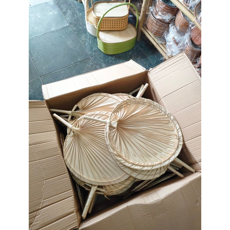 Quạt lá cọ,lá kè decor trang trí,vintage,làm đồ handmade,…