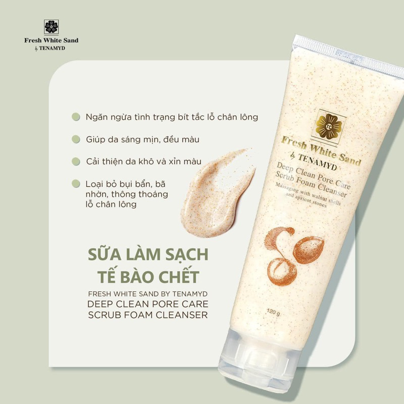 Sữa tẩy tế bào chết da mặt Fresh White Sand Tenamyd