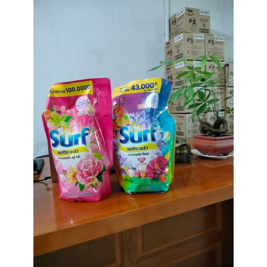 NƯỚC GIẶT SURF TÚI 3 MÀU XANH/HỒNG/TÍM