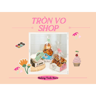 Túi bánh đế giấy . Size: 12*12*7 cm.bao gồm đế giấy, túi, kẽm , tag (50 túi) [ set/50c ]