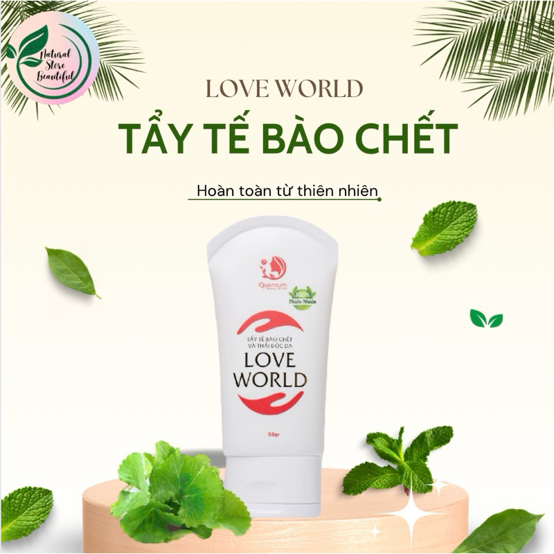 Tẩy tế bào chết LOVEWORLD chiết xuất rau má(loại bỏ mụn cám, mụn đầu đen, se khít lỗ chân lông, làm sáng đều màu da,)