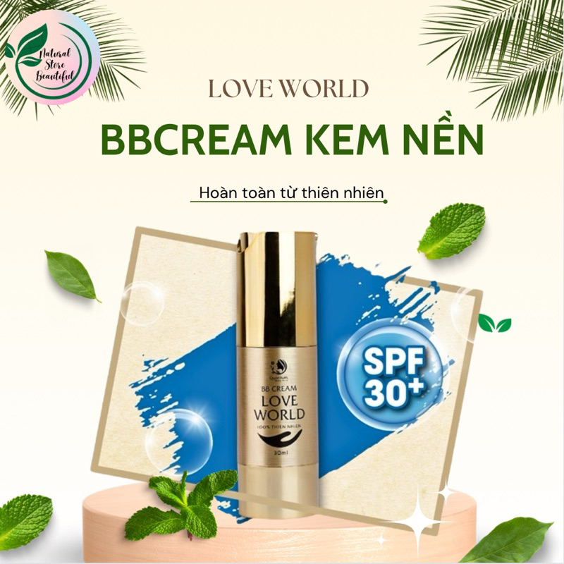 Bb cream LOVE WORLD,kem nền, chống nắng, che khuyết điểm,cấp ẩm dưỡng da sáng mịn đều màu,(dùng được cho da nhạy cảm)a