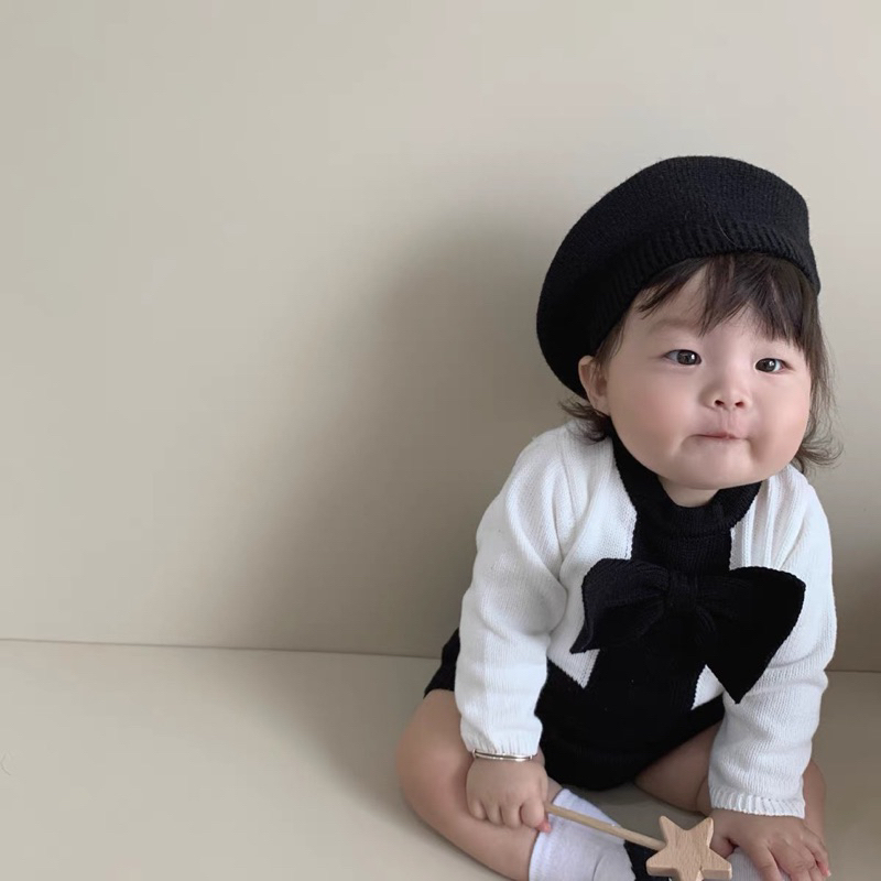 Mũ Nồi Trơn Đan Len Dễ Thương Cho Bé Gái