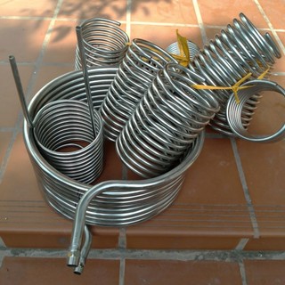 Ruột gà, sinh hàn trao đổi nhiệt Inox 304, Ống inox 10mm.