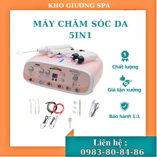 Máy chăm sóc da mặt đa năng 5in1 cho spa, thẩm mỹ viện 5 chức năng m1897, máy chăm sóc da chính hãng