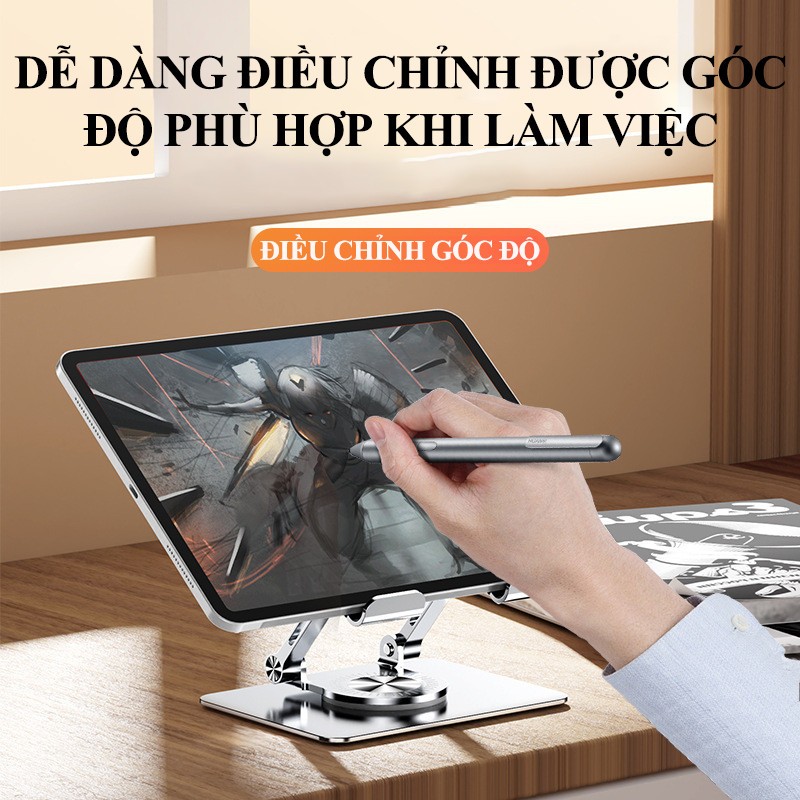Giá đỡ ipad, máy tính bảng nhôm hợp kim xoay 360 độ