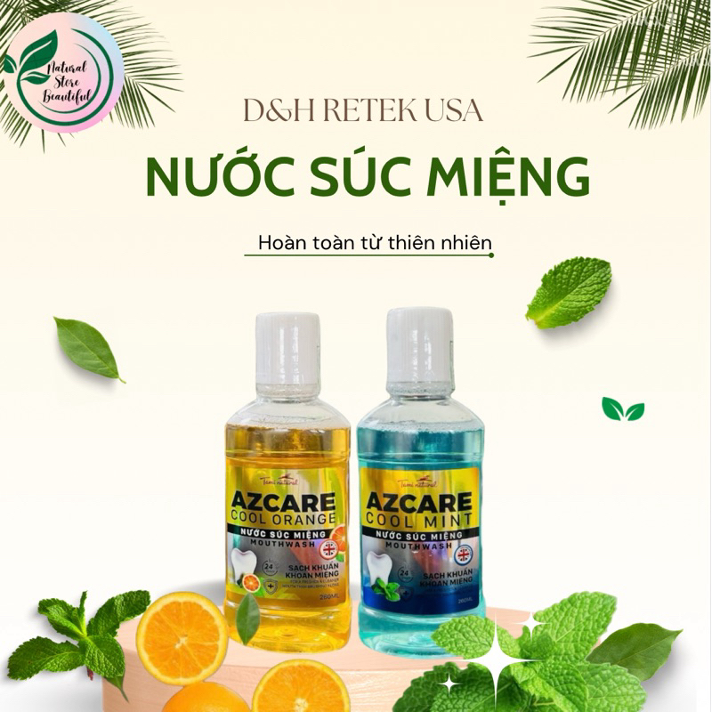 NƯỚC SÚC MIỆNG AZCARE Diệt Khuẩn Thơm Miệng, Giảm Ê Buốt Hiệu Quả 24h