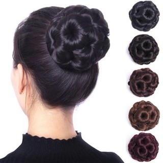 Búi tóc giả thời trang trung niên, búi tóc hoa trà