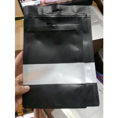 Túi Zipper Ghép Đen Đáy Đứng Có Cửa Sổ Tràn Viền Chất Lượng Tốt | Số lượng: 1kg