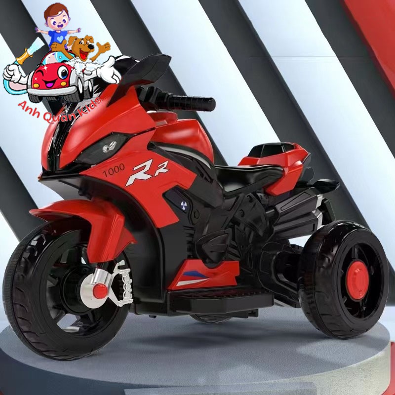 Xe moto, xe máy điện cho bé R1000 trọng tải 35kg có kèm sạc đủ màu cho bé Anh Quân Kids