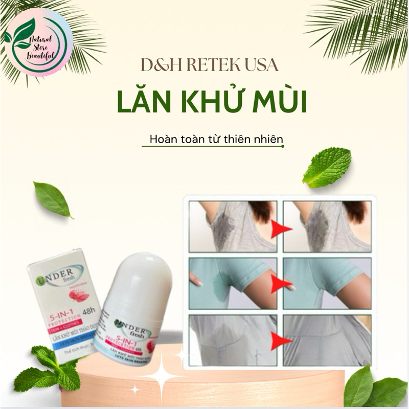 Lăn khử mùi UNDER FRESH - hết hôi nách - hạn chế tiết mồ hôi, thơm dịu nhẹ, tự nhiên, sáng da vùng cánh tay(chai 30ml)