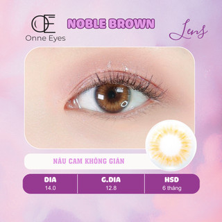 Kính áp tròng Noble Brown ONNEEYES dòng lens cận sử dụng 6 tháng màu xám lạnh phối nâu cam giãn tròng tự nhiên 12.8mm