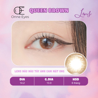 Kính áp tròng Queen Brown ONNEEYES dòng lens cận sử dụng 6 tháng màu nâu chất liệu Silicone Hydrogel giãn tròng to