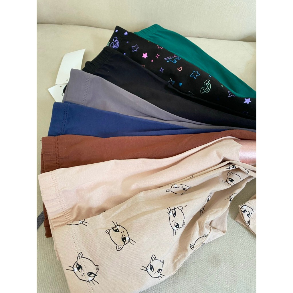 Quần legging bé gái cotton co dãn TRƠN