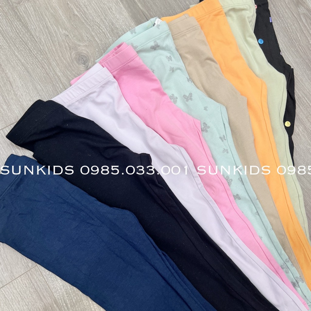 Quần legging bé gái cotton co dãn TRƠN