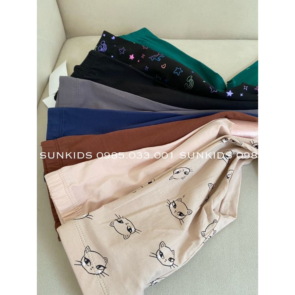 Quần legging bé gái cotton co dãn TRƠN