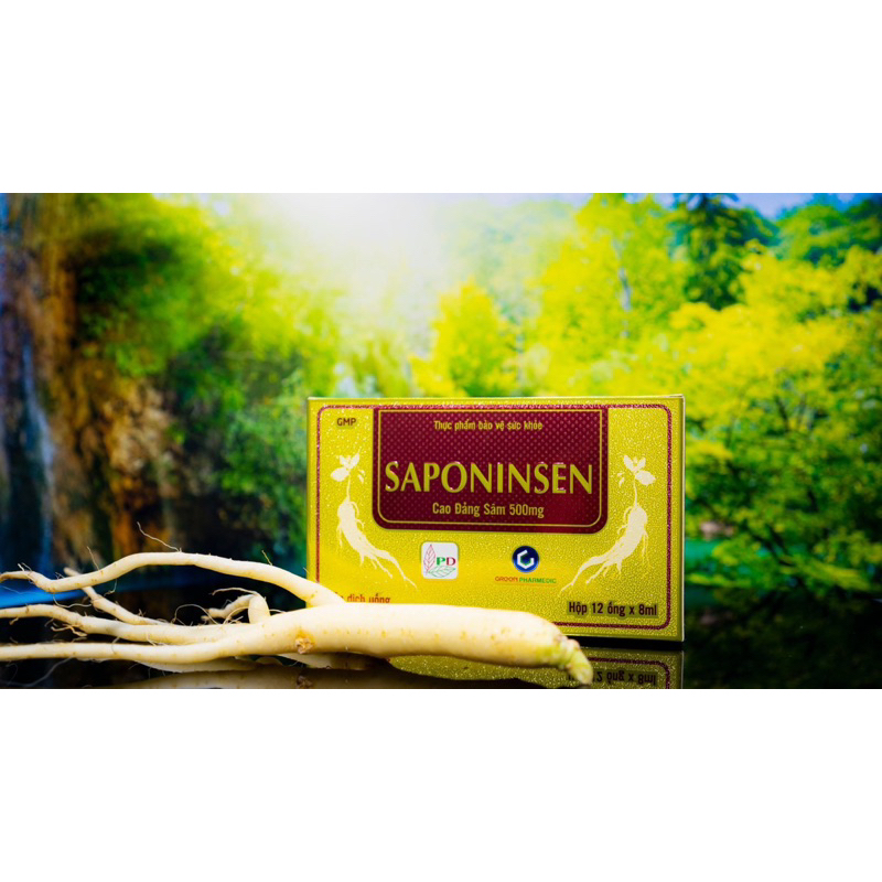 Nước sâm Tăng Lực. SAPONINSEN. 1 HỘP 12 ống X 8ml cao đảng Sâm/ 500mg