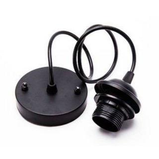 Bộ dây đui cho đèn thả màu đen đui E27 thông dụng dây điện dài 1m đầy đủ đế ốp trần