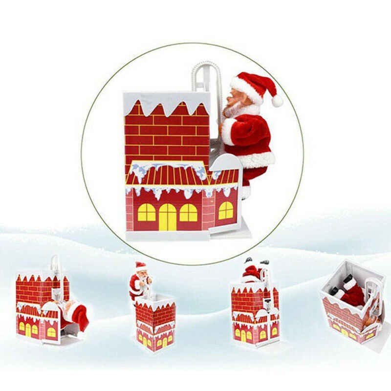 Đồ Chơi Ông Gìa Noel Chui Ống Khói Có Đèn Có Nhạc - Qùa Tặng giáng Sinh Cho Bé