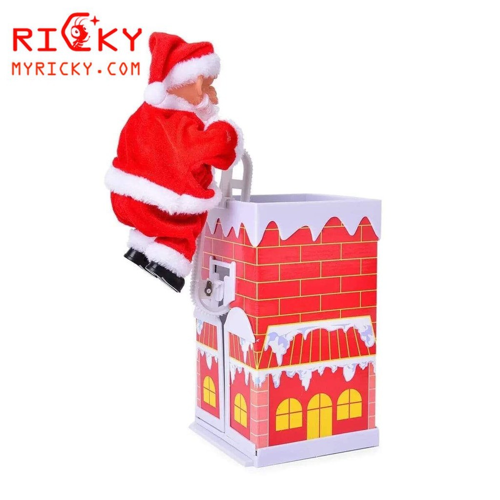 Đồ Chơi Ông Gìa Noel Chui Ống Khói Có Đèn Có Nhạc - Qùa Tặng giáng Sinh Cho Bé