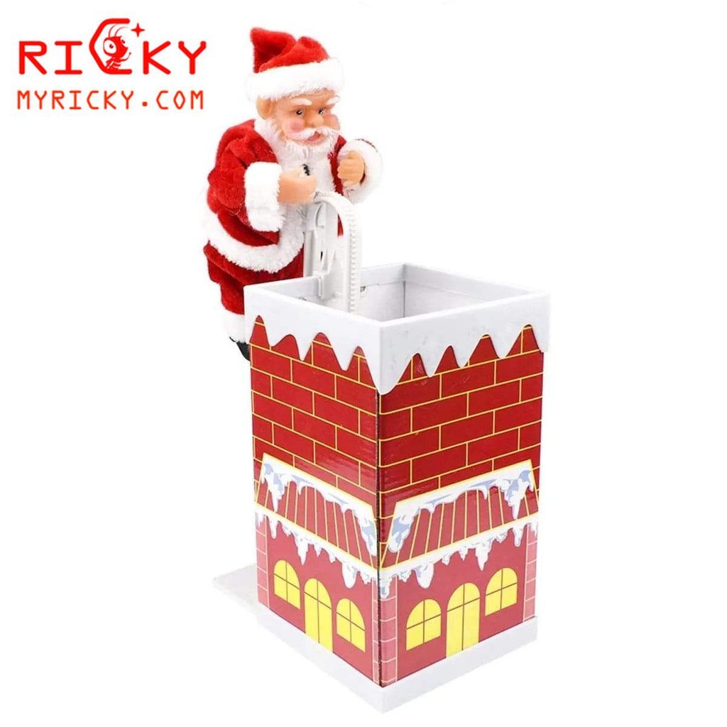 Đồ Chơi Ông Gìa Noel Chui Ống Khói Có Đèn Có Nhạc - Qùa Tặng giáng Sinh Cho Bé