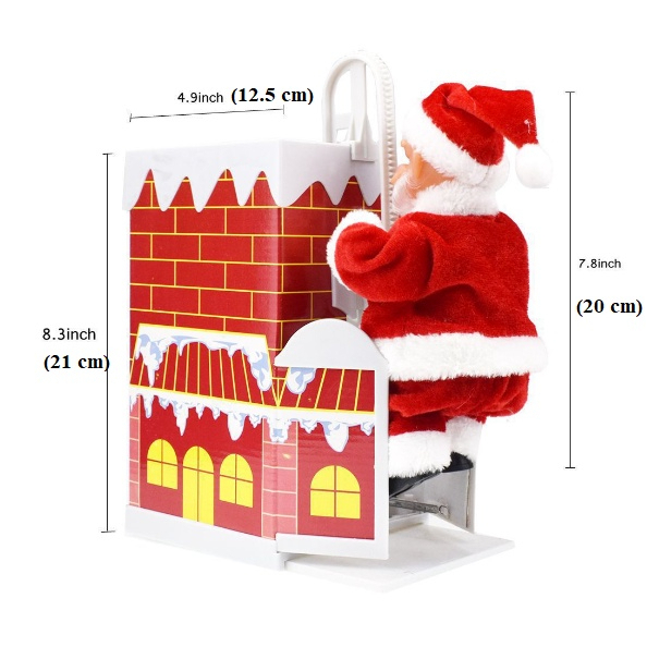 Đồ Chơi Ông Gìa Noel Chui Ống Khói Có Đèn Có Nhạc - Qùa Tặng giáng Sinh Cho Bé