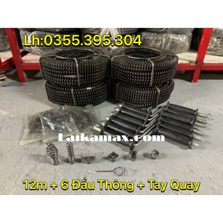 Dây thông cống 12M lò xo dùng tay quay
