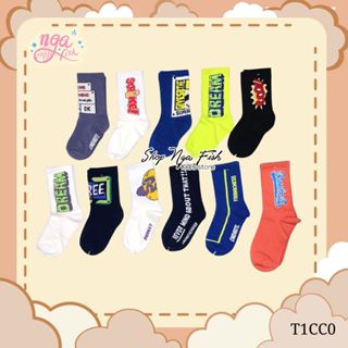 Tất cao cổ xuất Hàn nhiều màu bé trai bé gái Nga Fish T1CC0