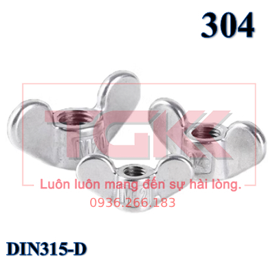 Đai ốc tai hồng dày inox 304 (M3-M12)