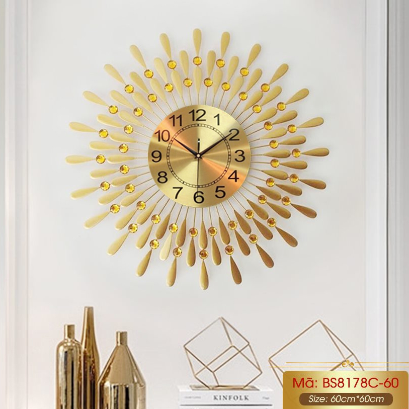 Đồng hồ treo tường bảo hành 5 năm size 60cm mã BS8178C-60
