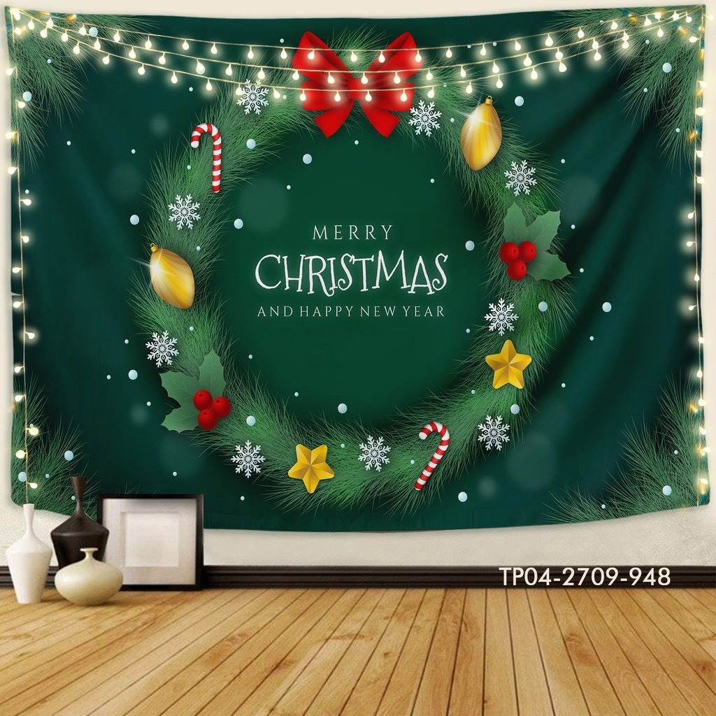 Tranh vải Tín Phát  giáng sinh ,  noel merry christmas , backdrop chụp ảnh, sự kiện noel, live tream