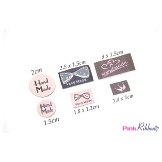 *[Túi 20 cái] Mác handmade tròn-hồng làm phụ liệu may mặc