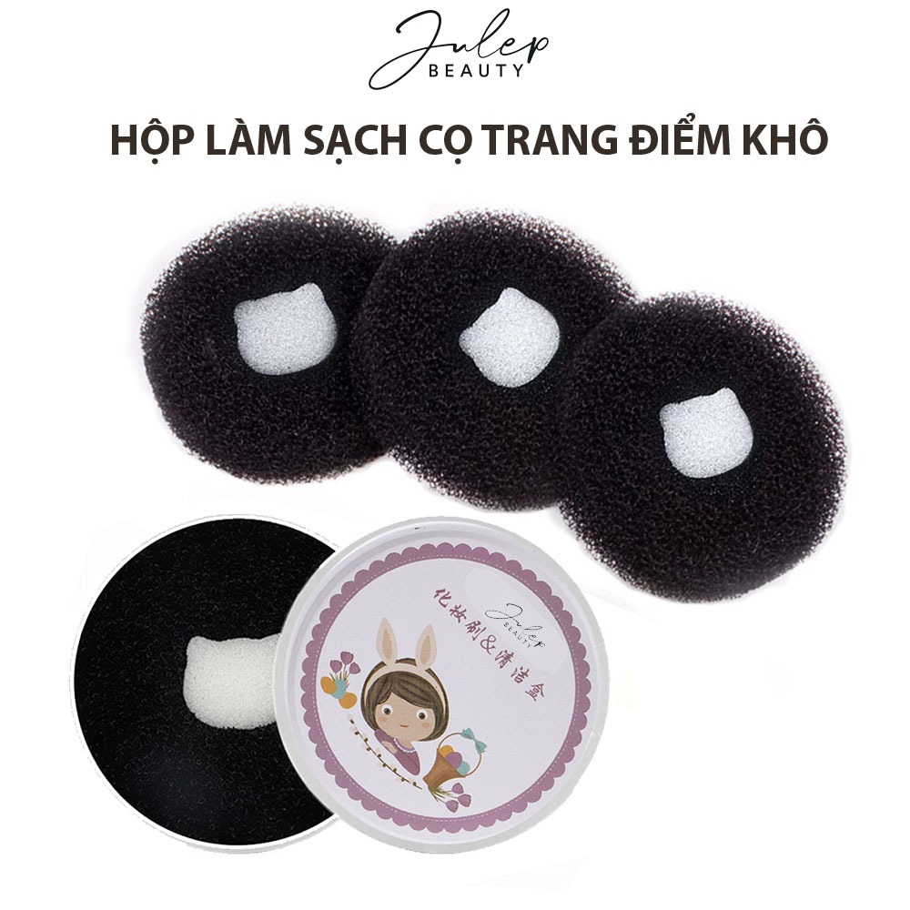 Hộp vệ sinh cọ trang điểm khô JULEP BEAUTY - dụng cụ làm sạch cọ cầm tay size du lịch